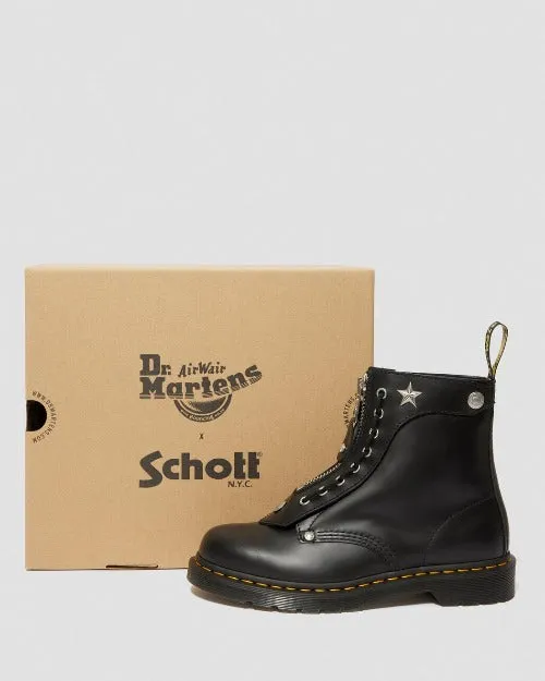 1460 Schott Black Smooth Boots