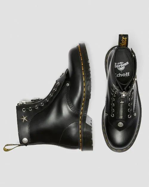 1460 Schott Black Smooth Boots