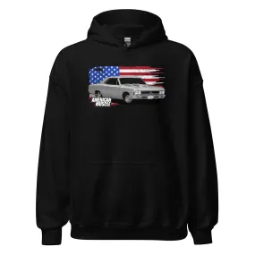 1966 Chevelle Car Hoodie Sweatshirt With American Flag