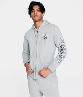 Aeropostale Mens' Aeropostale New York Heritage Full-Zip Hoodie - Grey - Size 3XL - Cotton - Teen Fashion & Clothing Light Heather Grey