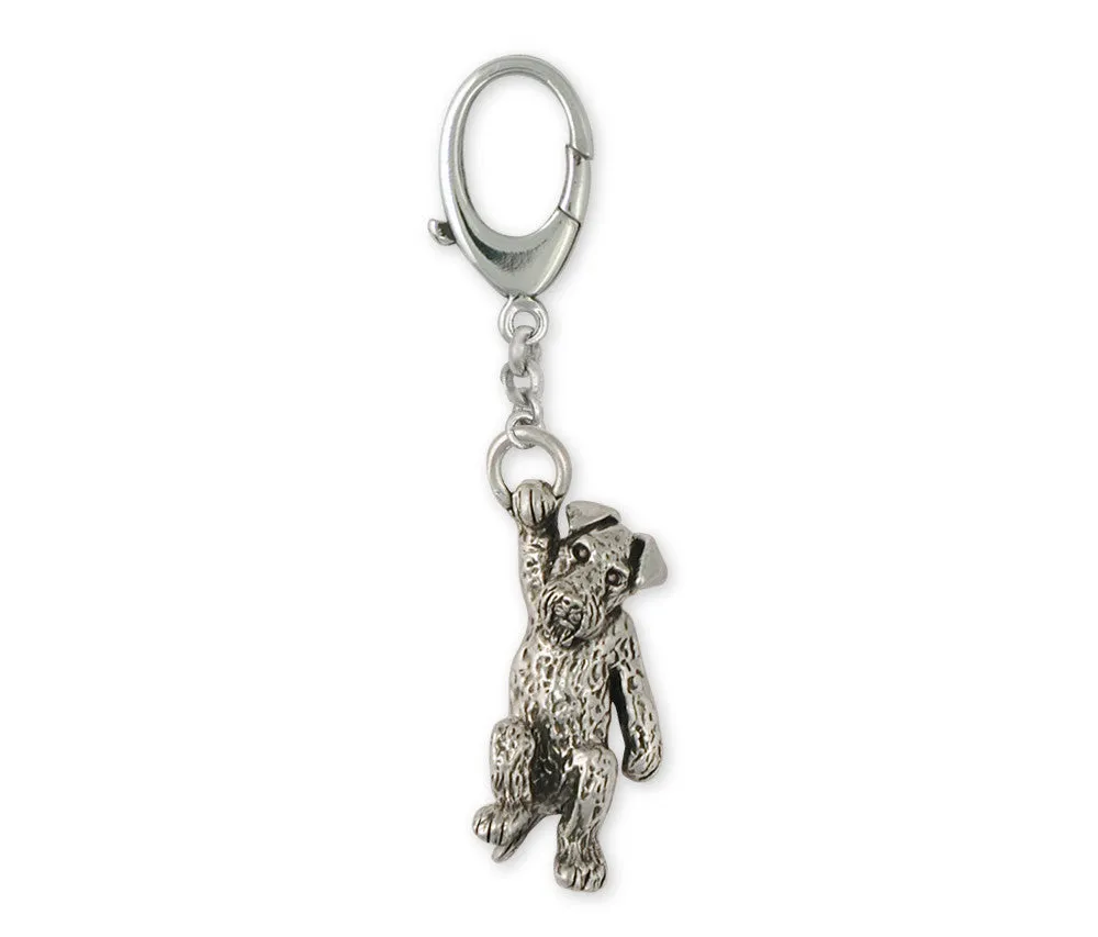 Airedale Terrier Zipper Pull Jewelry Sterling Silver Handmade Dog Zipper Pull AR17-ZP