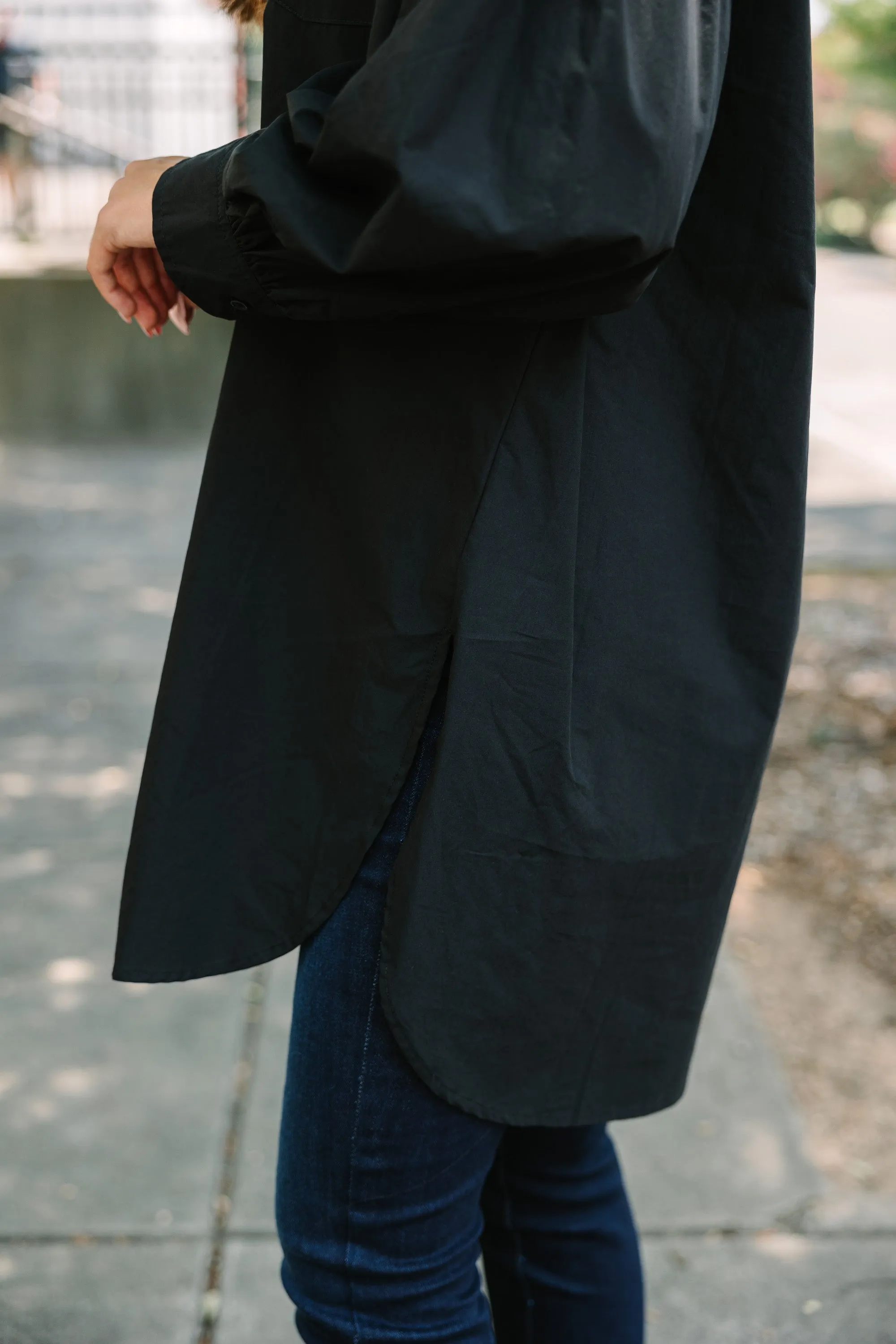 All On You Black Button Down Tunic