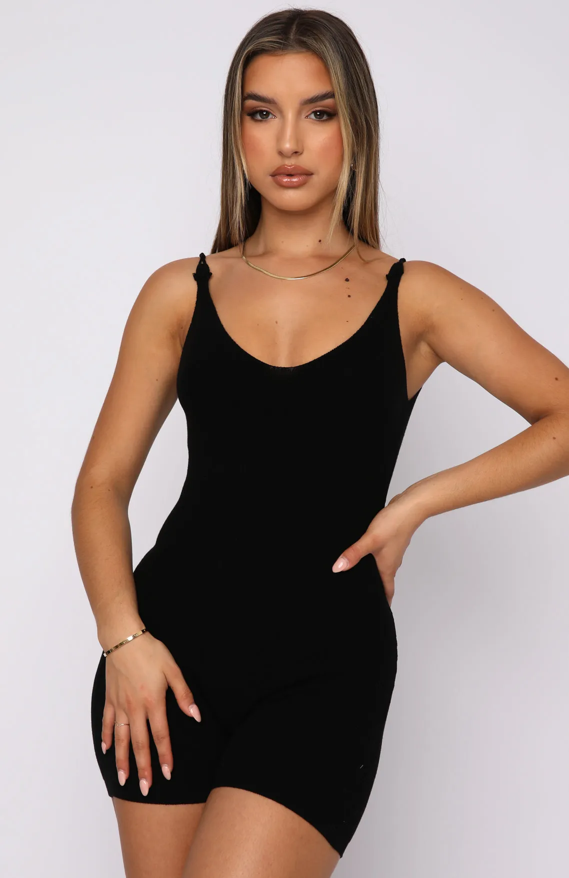 Always Loyal Knit Playsuit Black