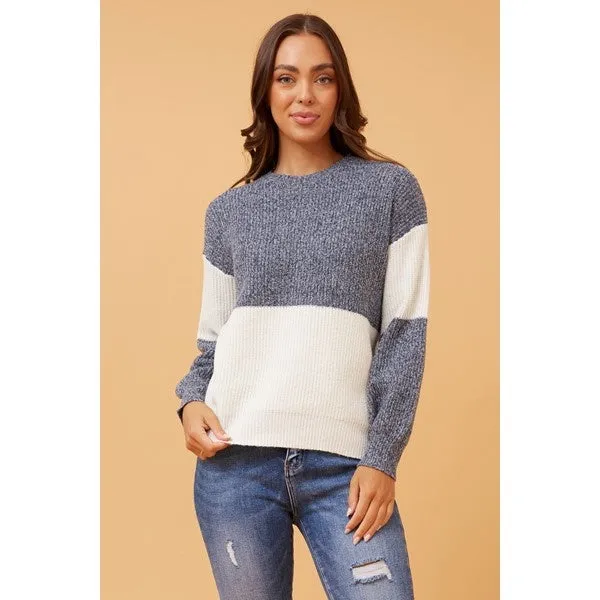 ALYA COLOR BLOCK KNIT JUMPER