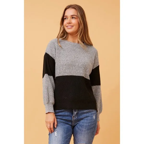 ALYA COLOR BLOCK KNIT JUMPER