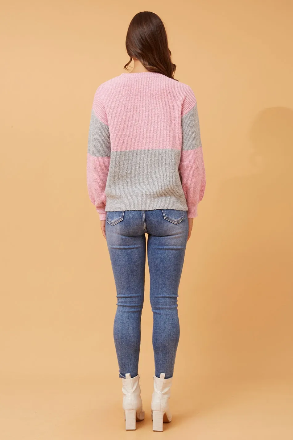 ALYA COLOR BLOCK KNIT JUMPER