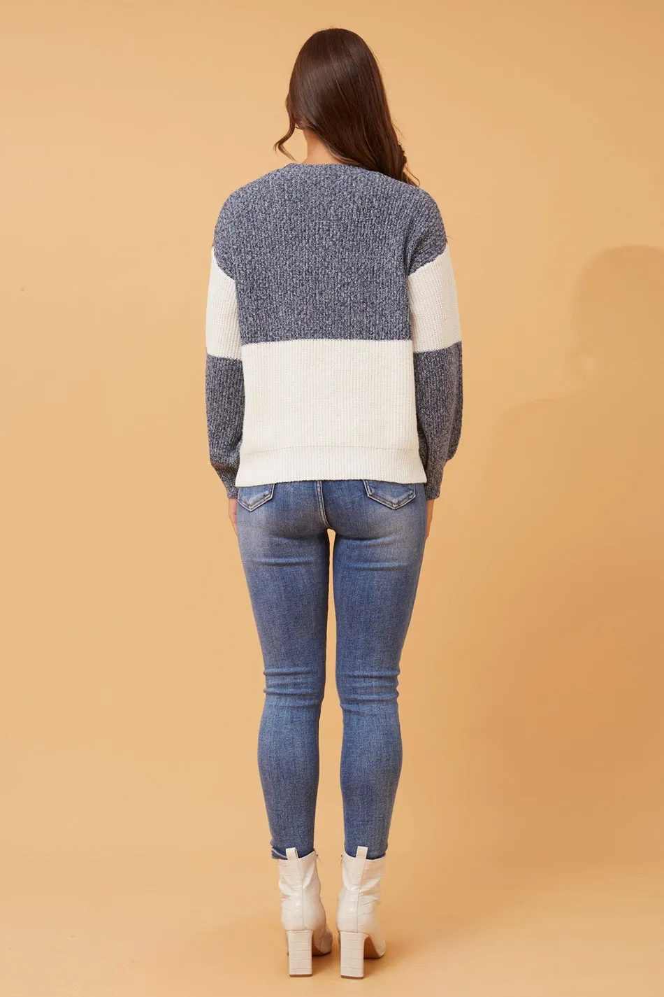 ALYA COLOR BLOCK KNIT JUMPER