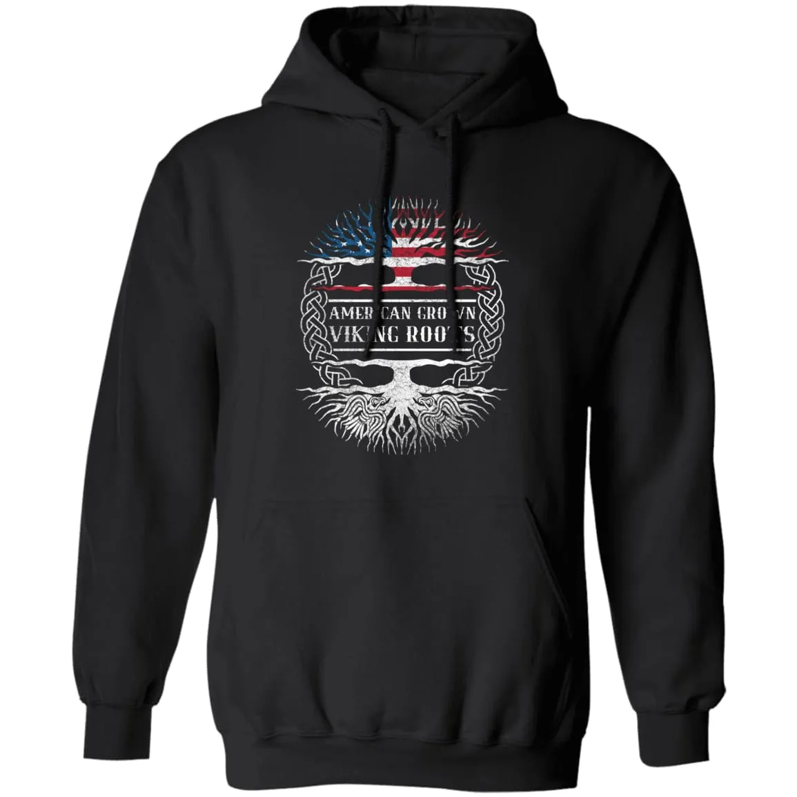 American Grown Viking Roots Black Hoodie