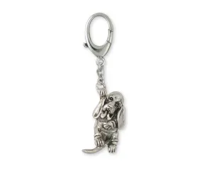 Basset Hound Zipper Pull Jewelry Sterling Silver Handmade Dog Zipper Pull BAS8-ZP