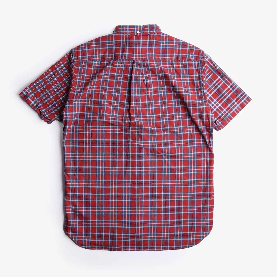 Beams Plus Short Sleeve Button Down Indigo Yarn Tartan Check Shirt