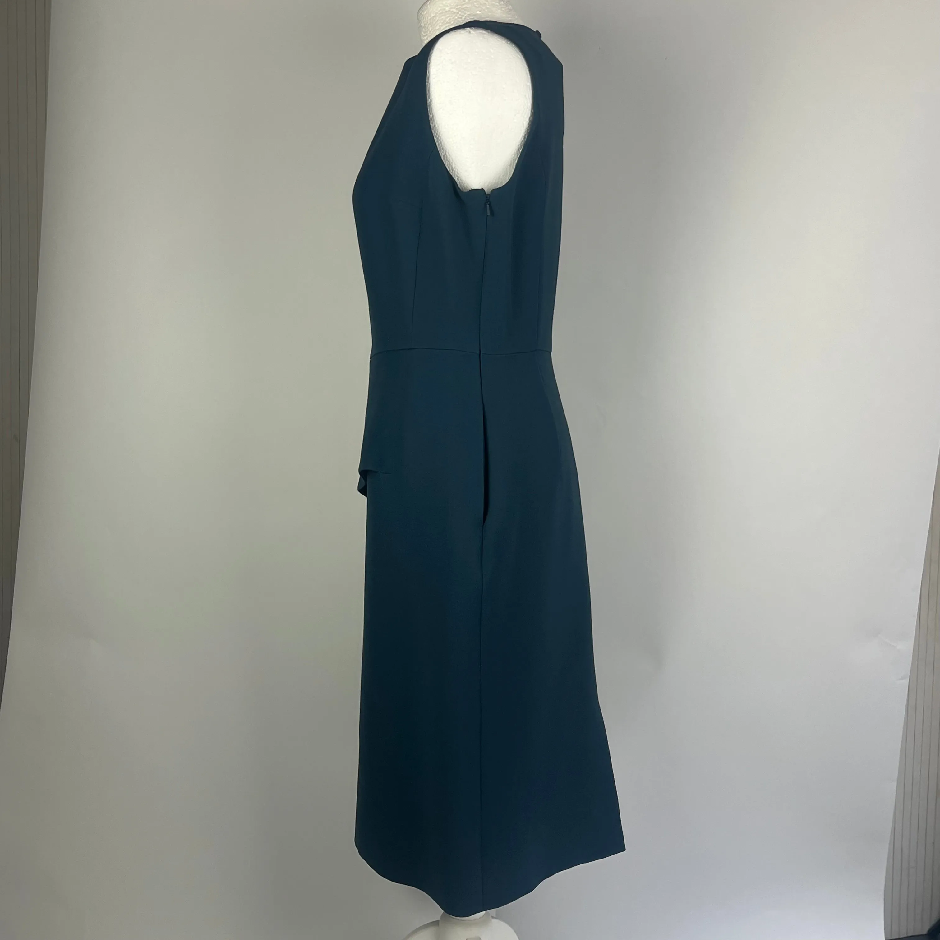 Christian Dior Teal Silk & Wool Midi Dress L