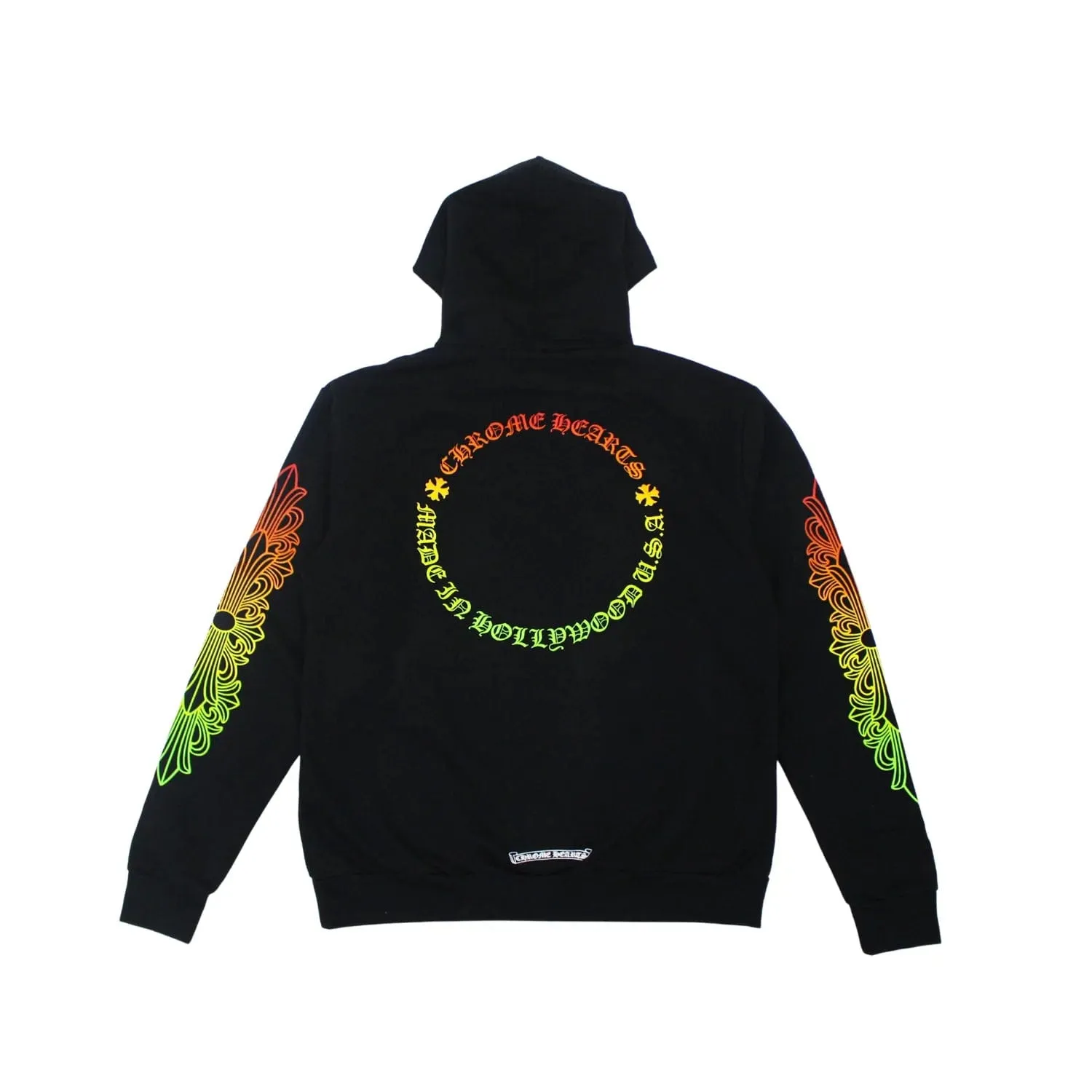 CHROME HEARTS MULTI COLOR HORSE SHOE FLORAL HOODIE BLACK