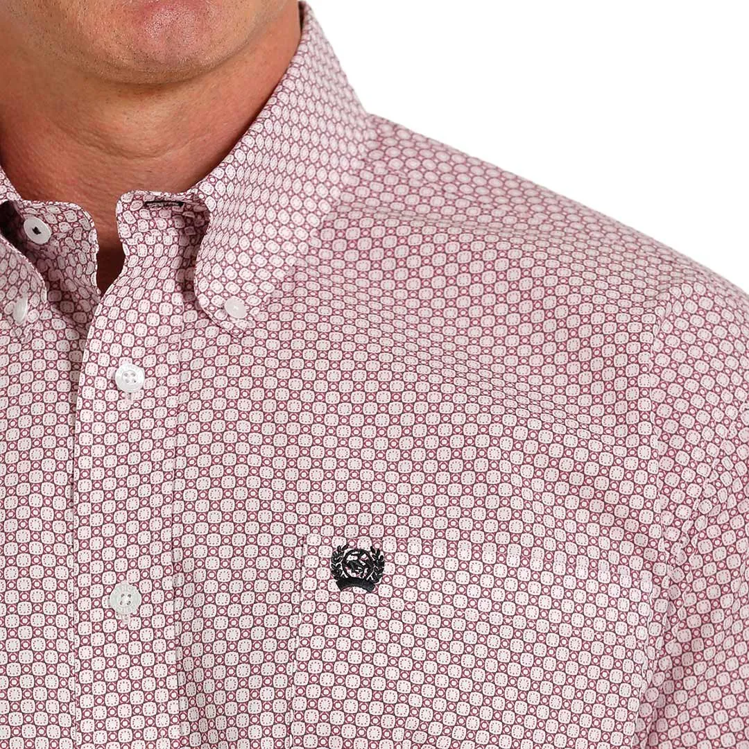 Cinch Men's Short Sleeve Circle Print Button-Down Shirt