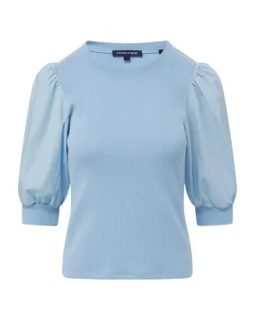 Crew Neck Coralee Top (Lake Blue)