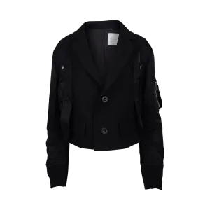 Cropped Paneled Suiting Jacket