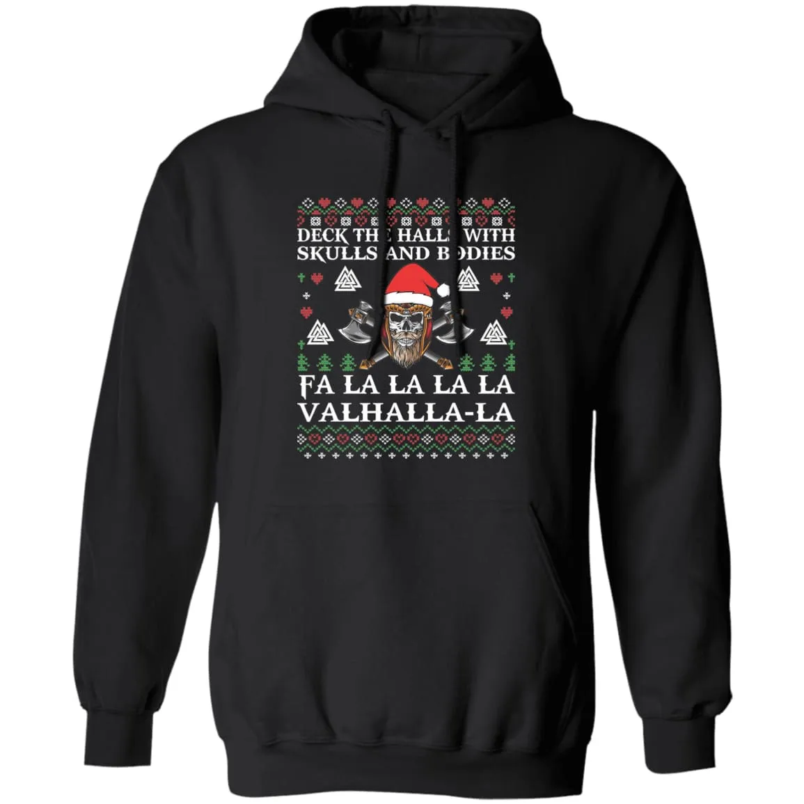 Deck The Halls Black Viking Hoodie