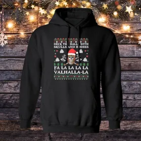 Deck The Halls Black Viking Hoodie