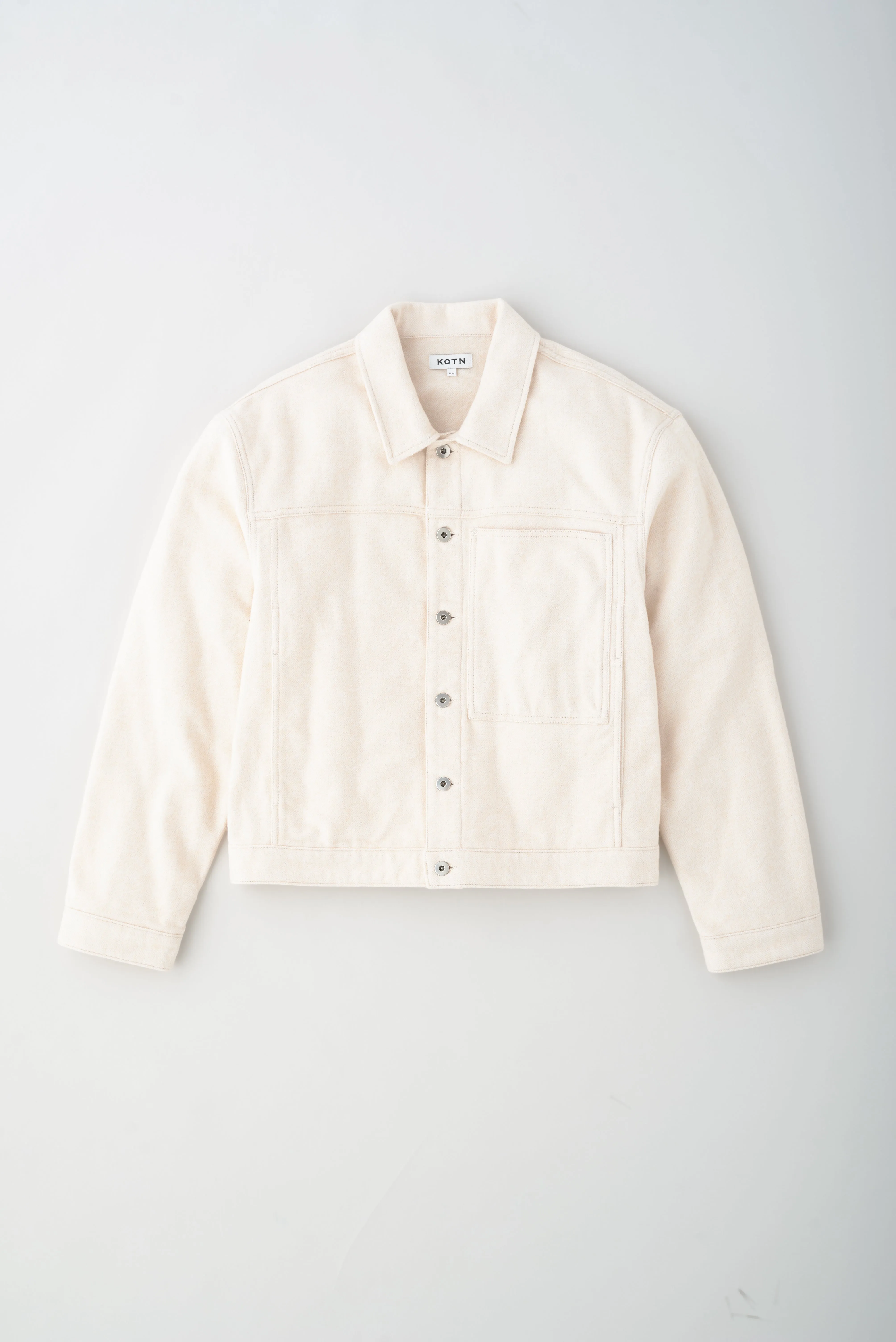 Flannel Esna Jacket in Alabaster Herringbone