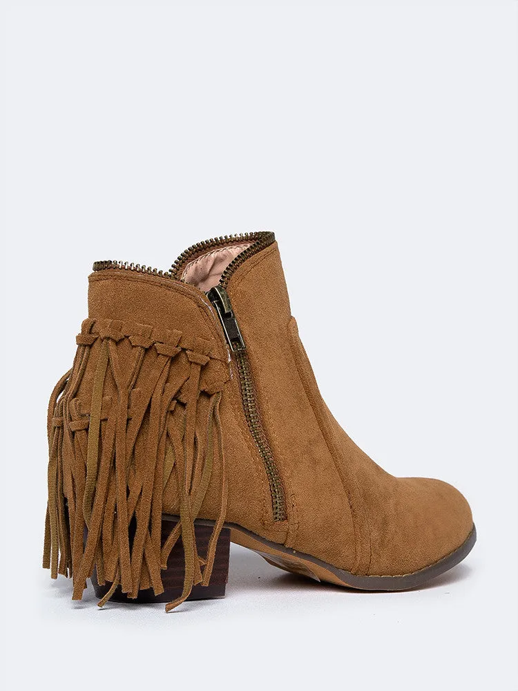 Fringe Zipper Bootie