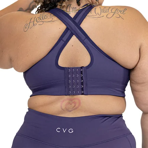 Front Zipper Bra | Eggplant