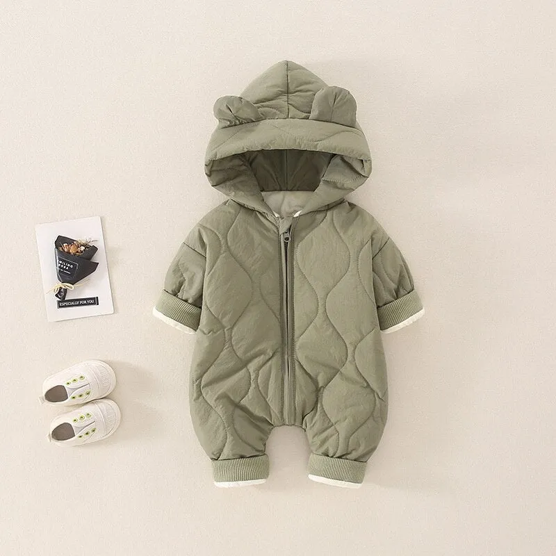 Frosty Adventure Onesie: Hooded Jumpsuit for Snowy Explorers