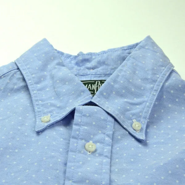 Gitman Vintage - Printed Dot Oxford Short-Sleeve Shirt - Light Blue