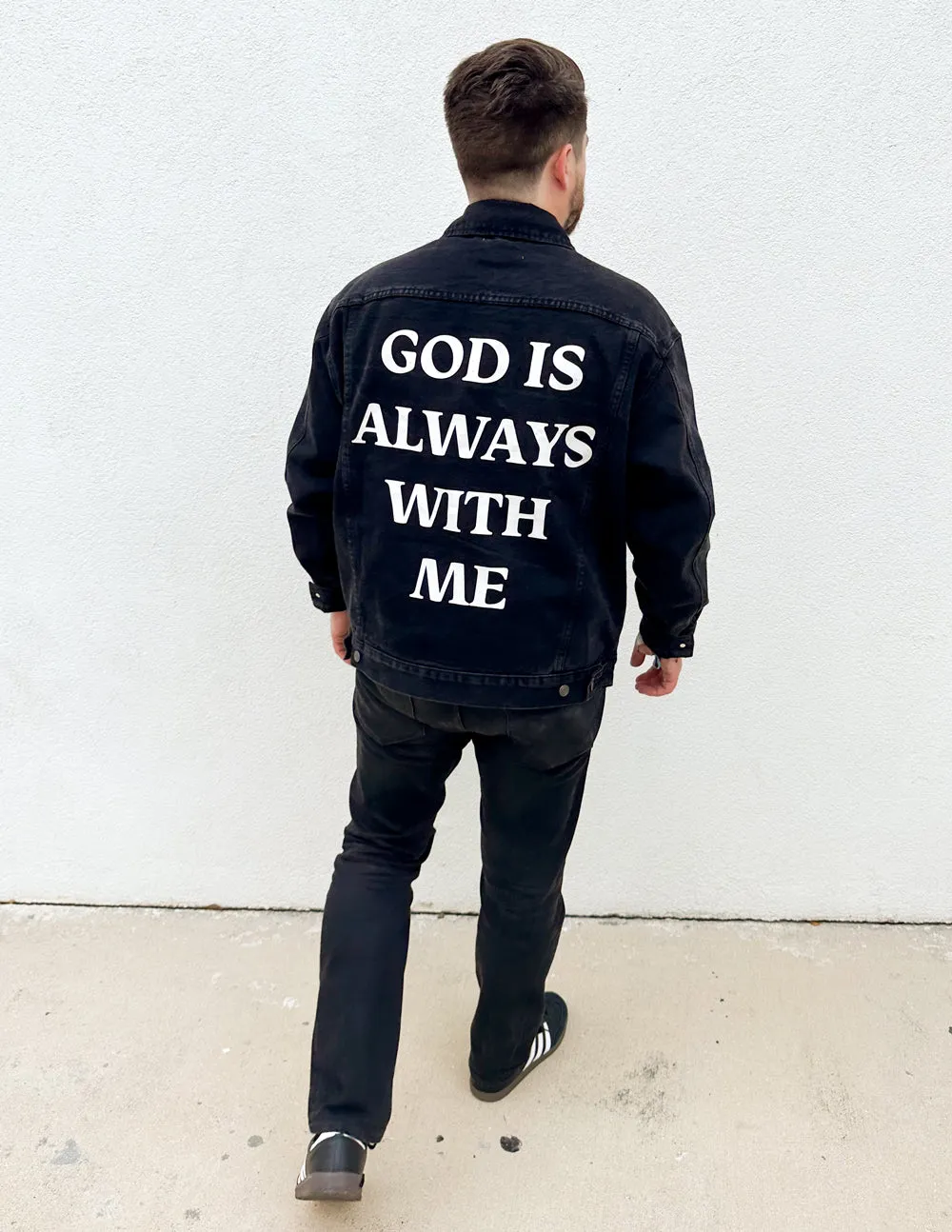 God is Always With Me Denim Jacket