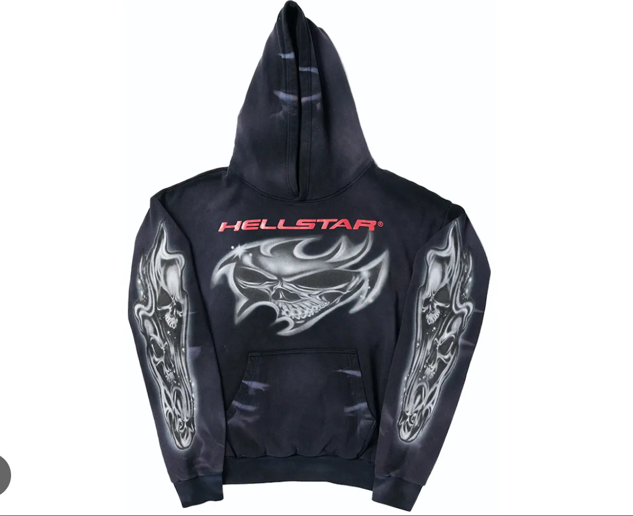 Hellstar Airbrushed Skull Hoodie Black