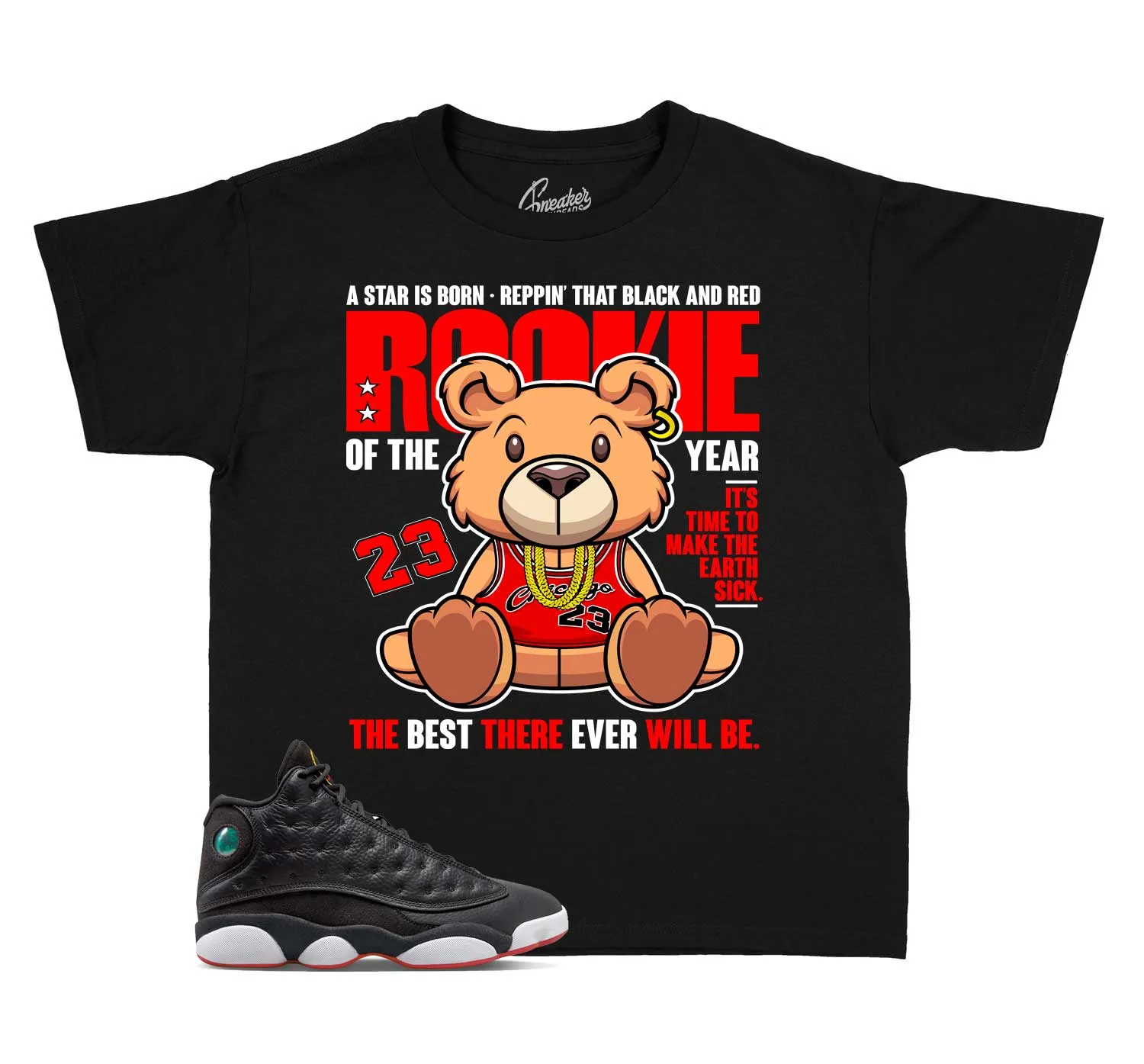 Kids Playoff 13 hirt - Rookie Bear - Black