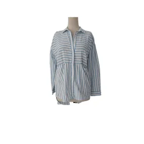 LC Waikiki Blue and White Striped Collared Shirt | Pre Loved |