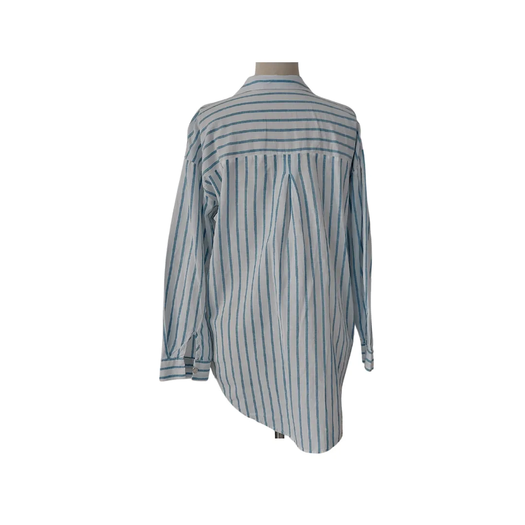 LC Waikiki Blue and White Striped Collared Shirt | Pre Loved |