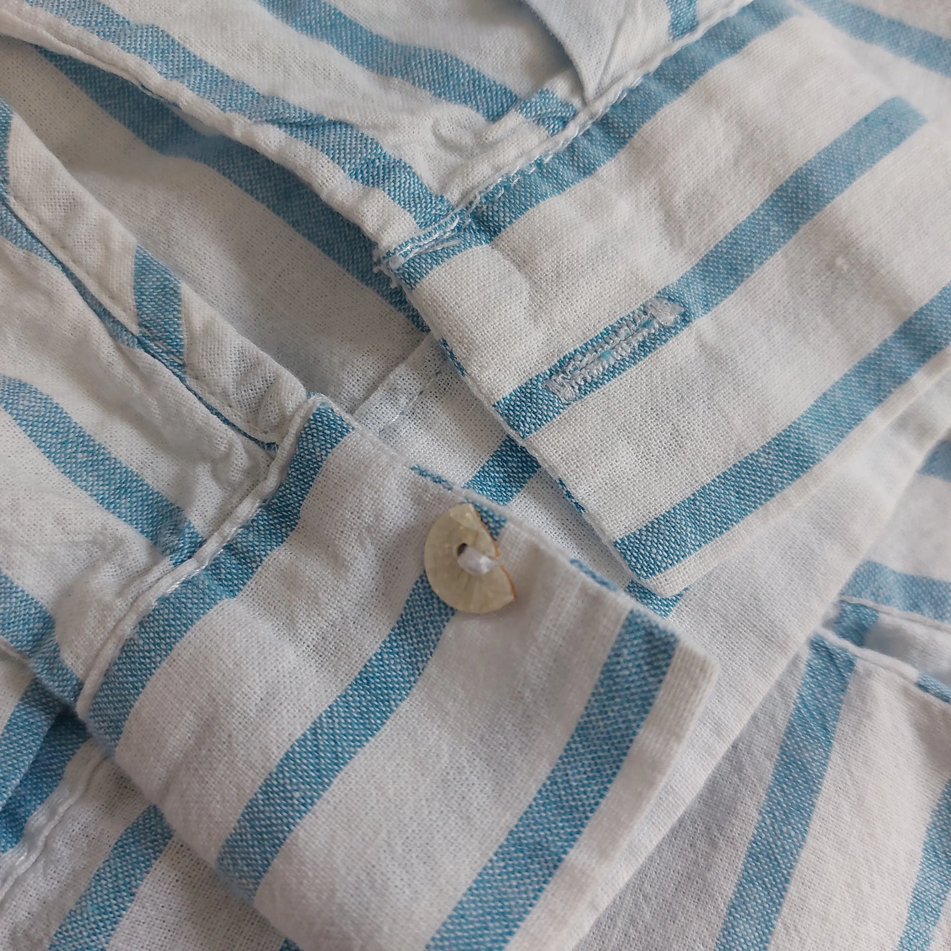 LC Waikiki Blue and White Striped Collared Shirt | Pre Loved |