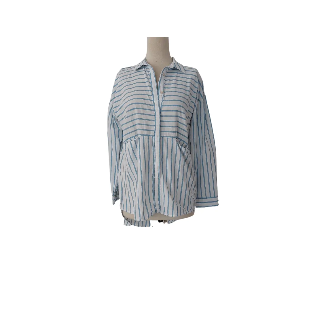 LC Waikiki Blue and White Striped Collared Shirt | Pre Loved |