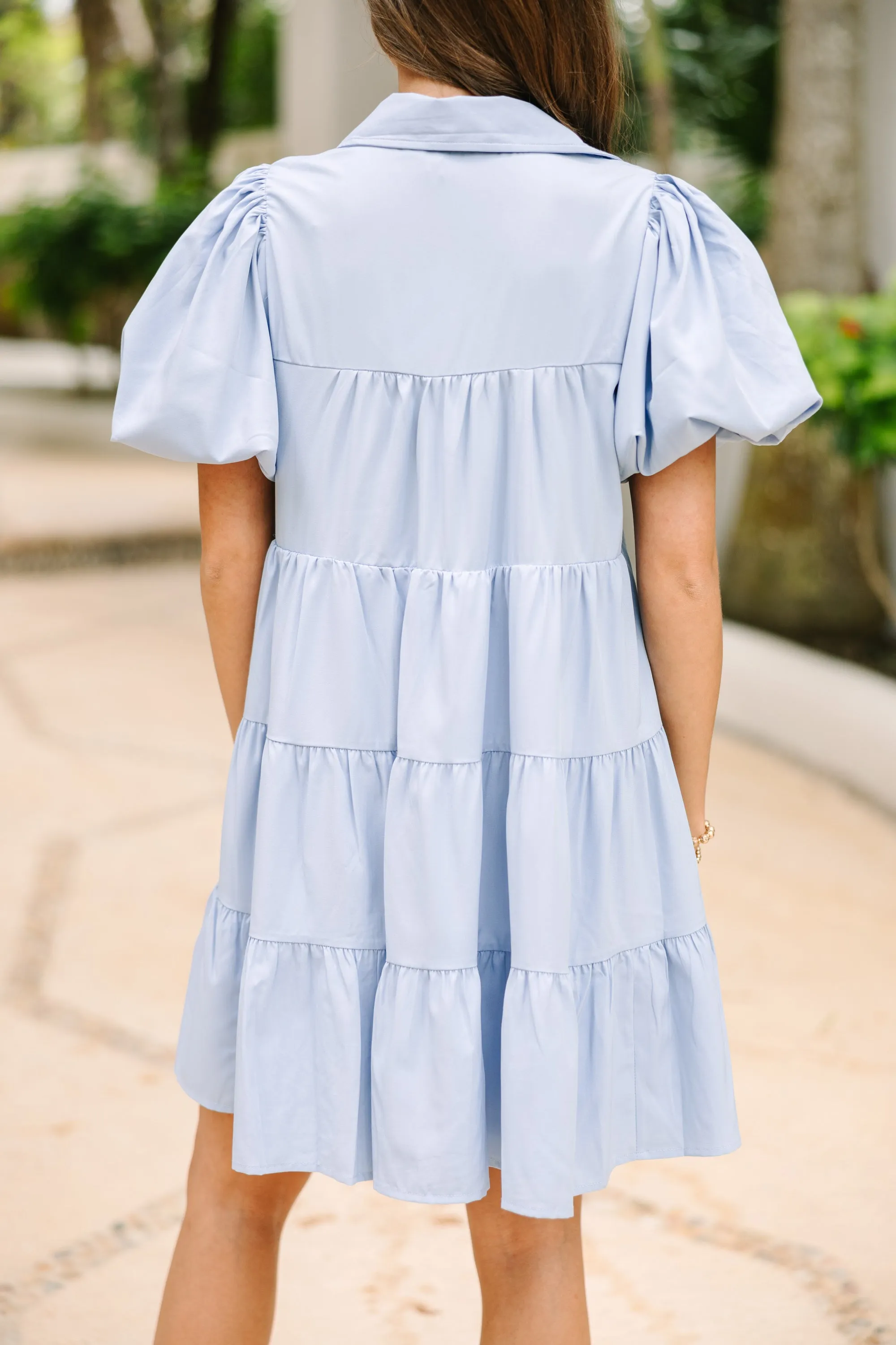 Make It So Chambray Blue Babydoll Dress