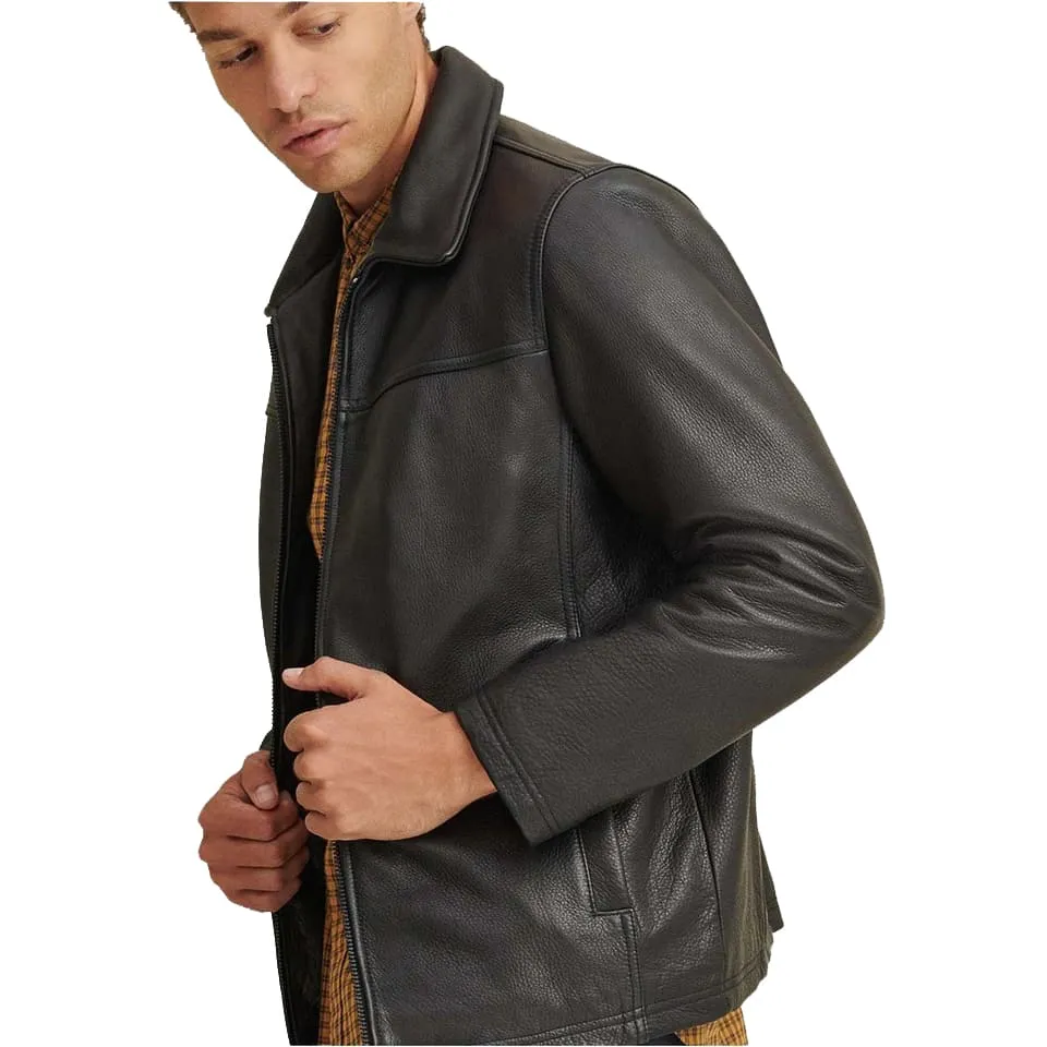 Men's Classic Black Leather Jacket