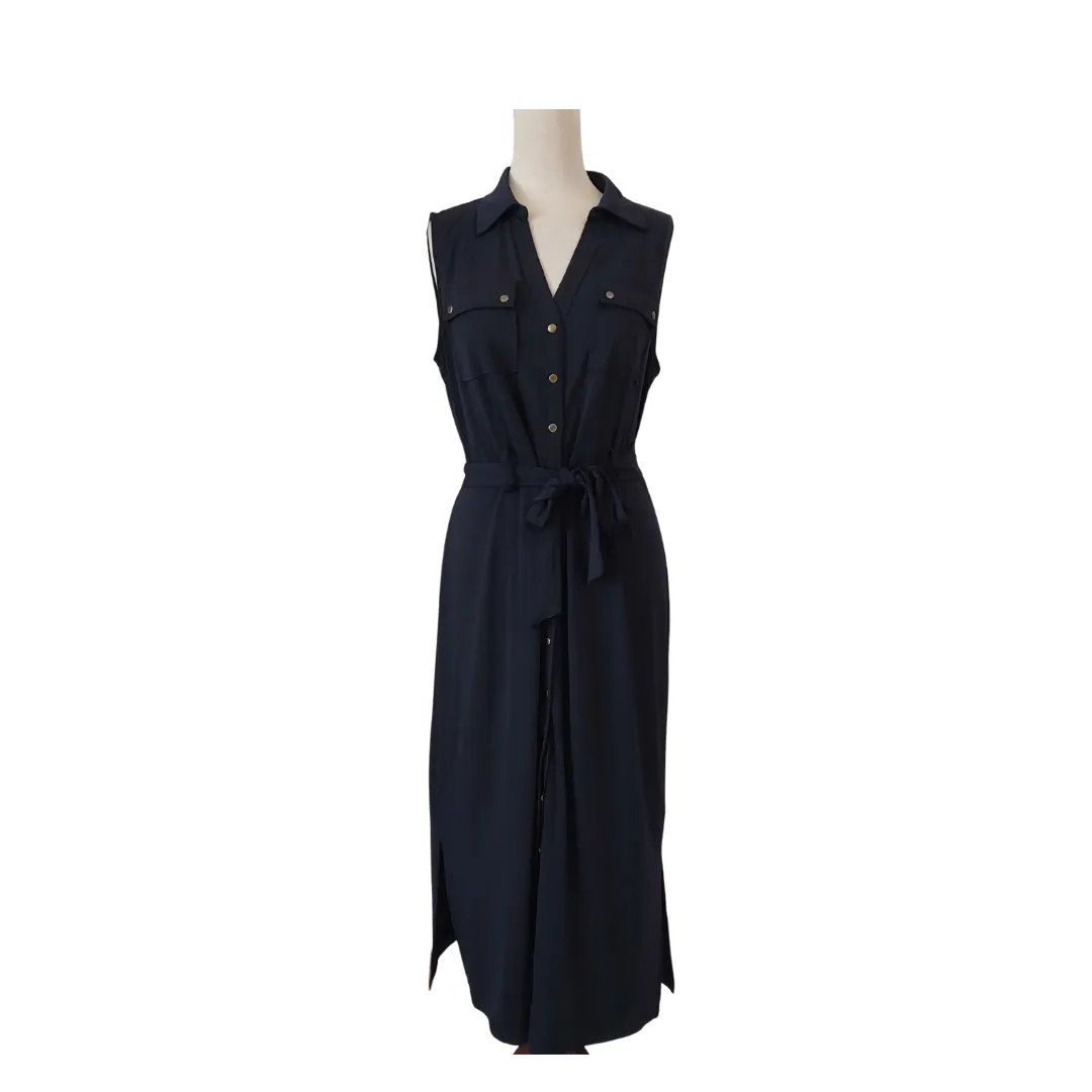 Monsoon Navy Button-down Maxi Dress | Pre Loved |