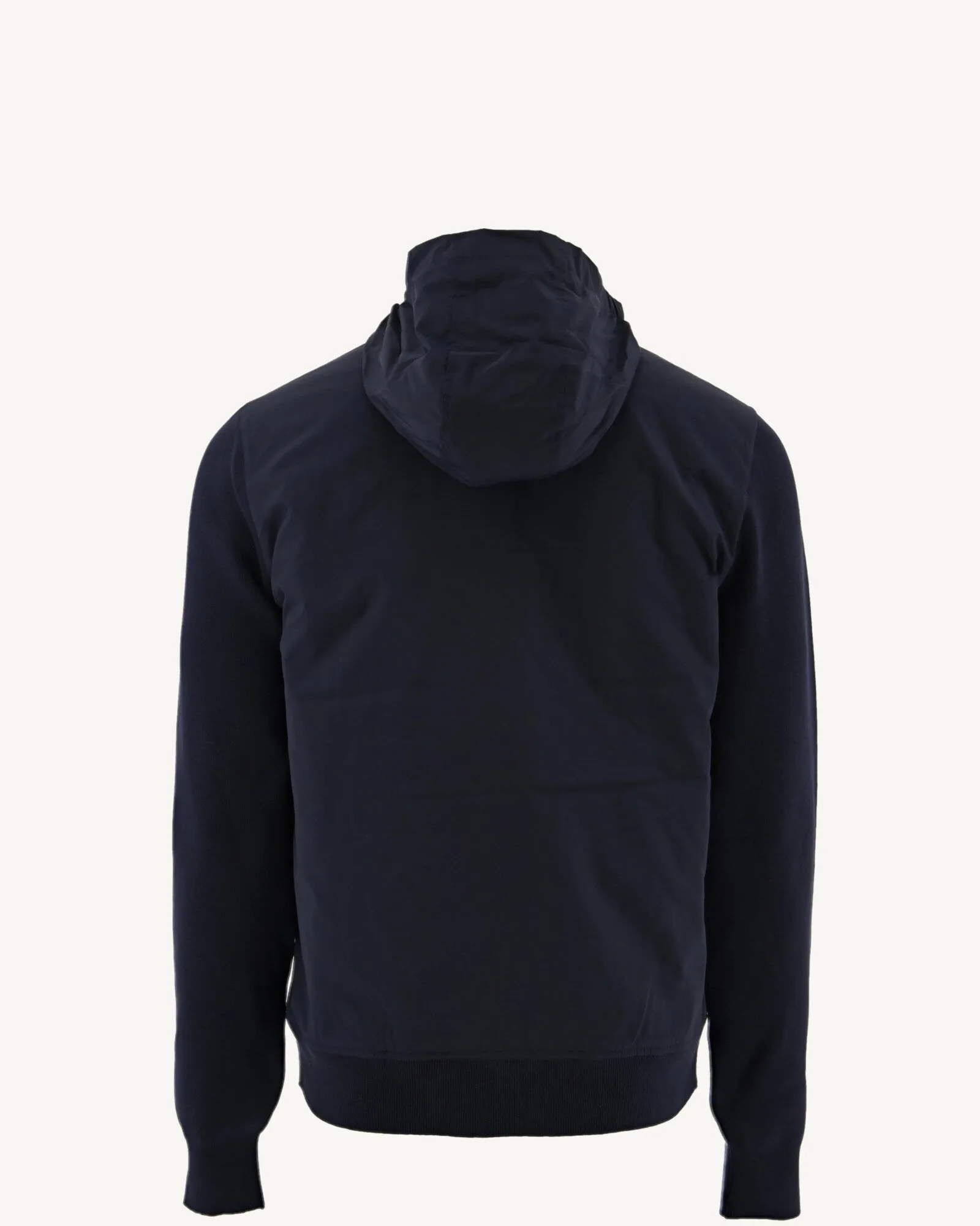 Navy Bardenas bi-fabric hooded jacket