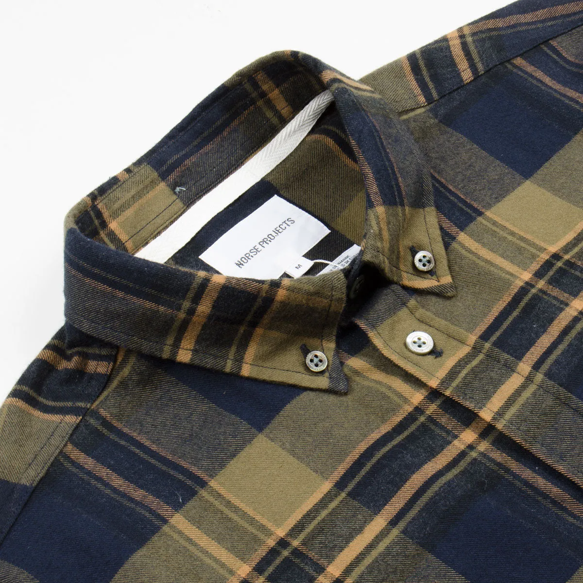 Norse Projects - Anton Brushed Flannel Check Shirt - Ivy Green