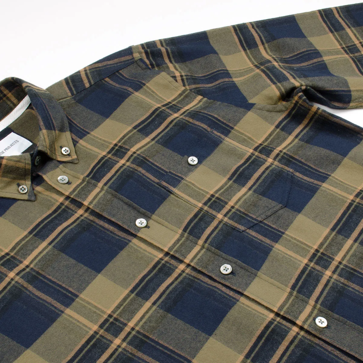 Norse Projects - Anton Brushed Flannel Check Shirt - Ivy Green