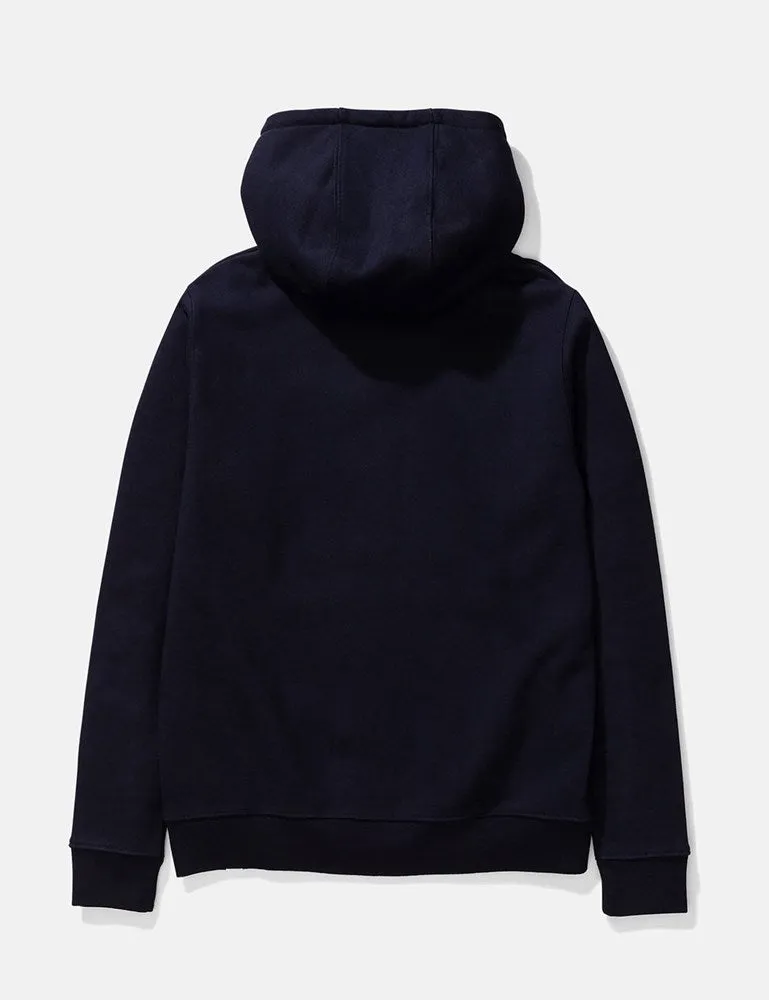 Norse Projects Vagn Logo Hooded Sweatshirt - Dark Navy Blue