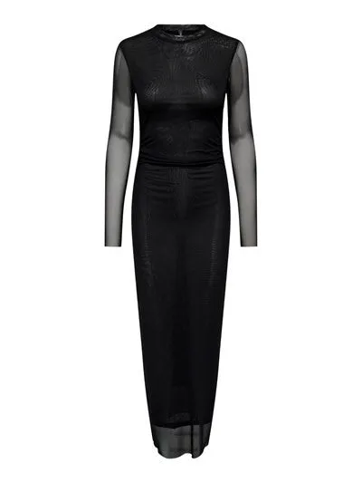 ONLY Lindsay Ruched Mesh Maxi Dress