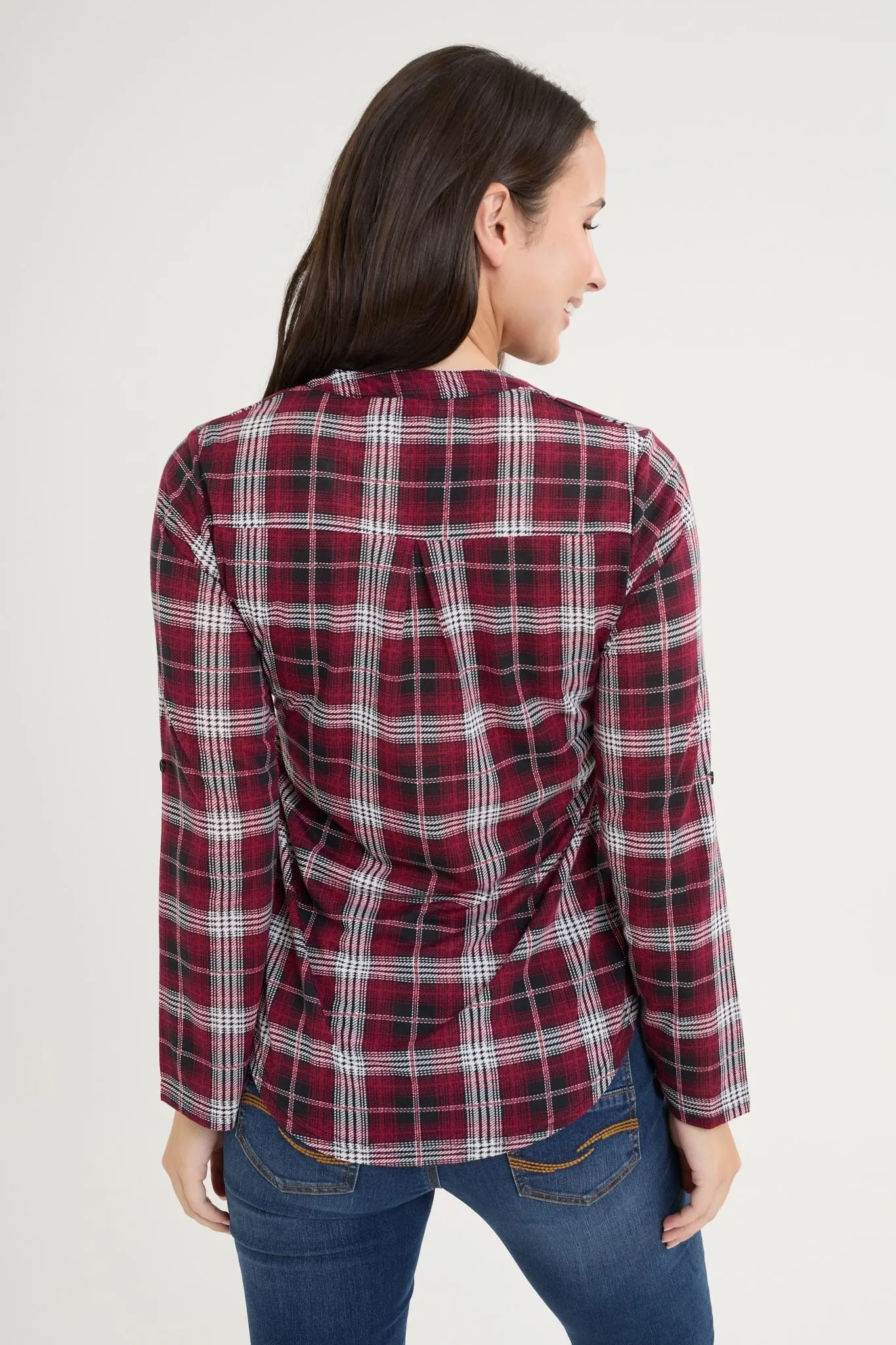 Plaid shirt and zipper