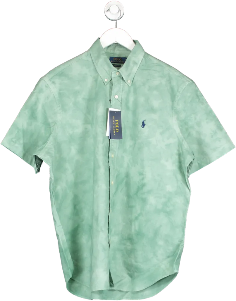 Sure! Here’s an optimized title for your e-commerce product:

Polo Ralph Lauren Mens Green Tie Dye Short Sleeve Button-Down Shirt - UK Size XL