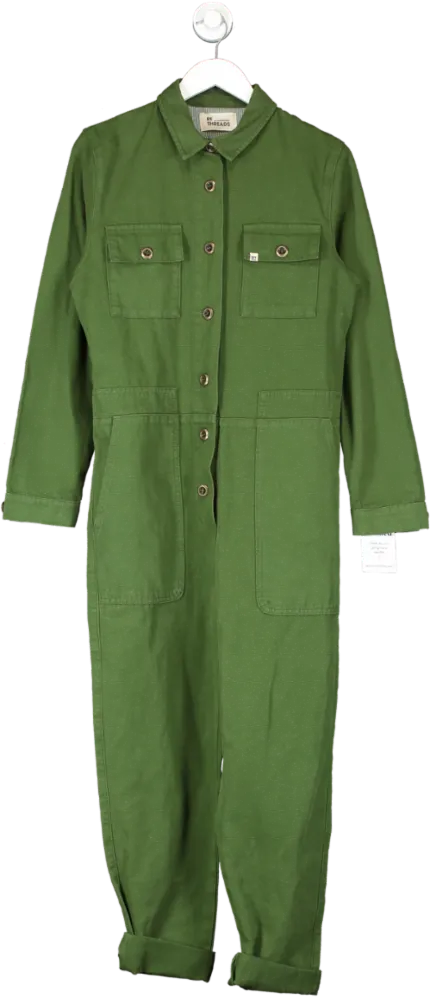 Re Threads Green Button Down Jumpsuit UK 10