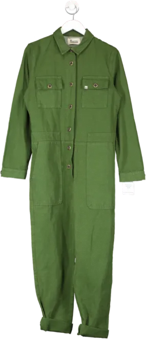 Re Threads Green Button Down Jumpsuit UK 10