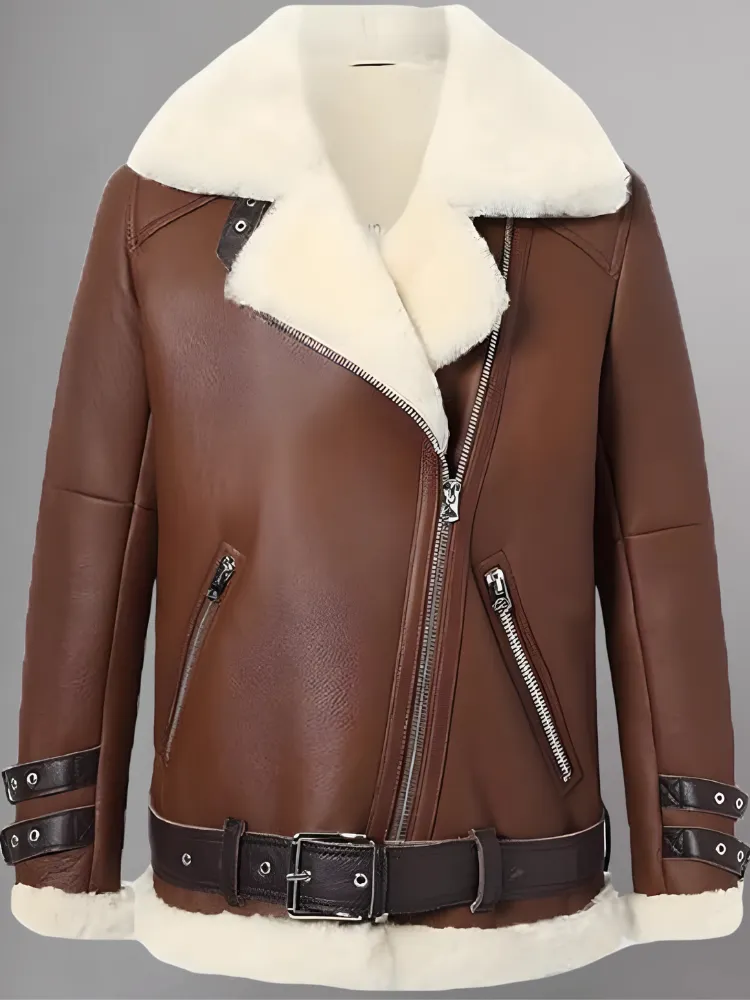 Real Leather Shearling Moto Jackets