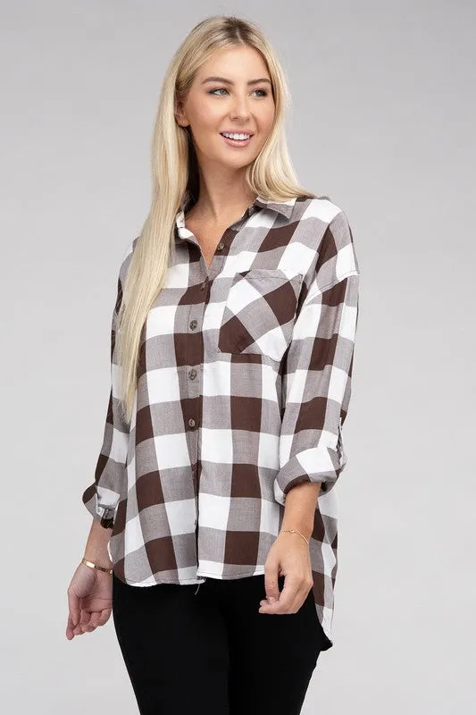 Red and Black Classic Plaid Flannel Shirt