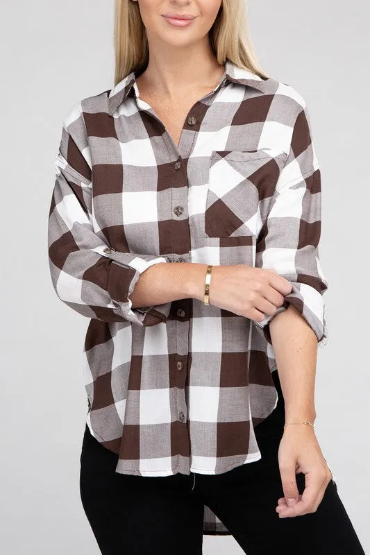 Red and Black Classic Plaid Flannel Shirt