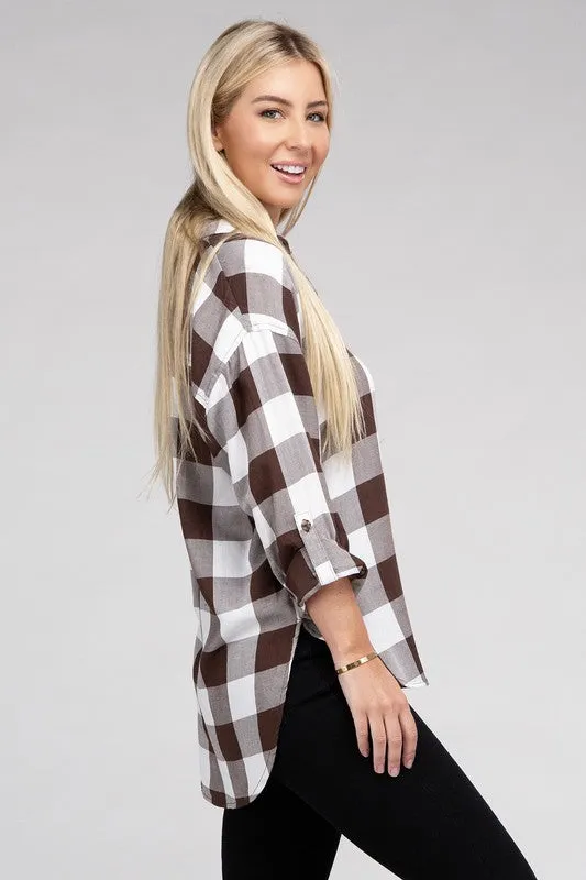 Red and Black Classic Plaid Flannel Shirt