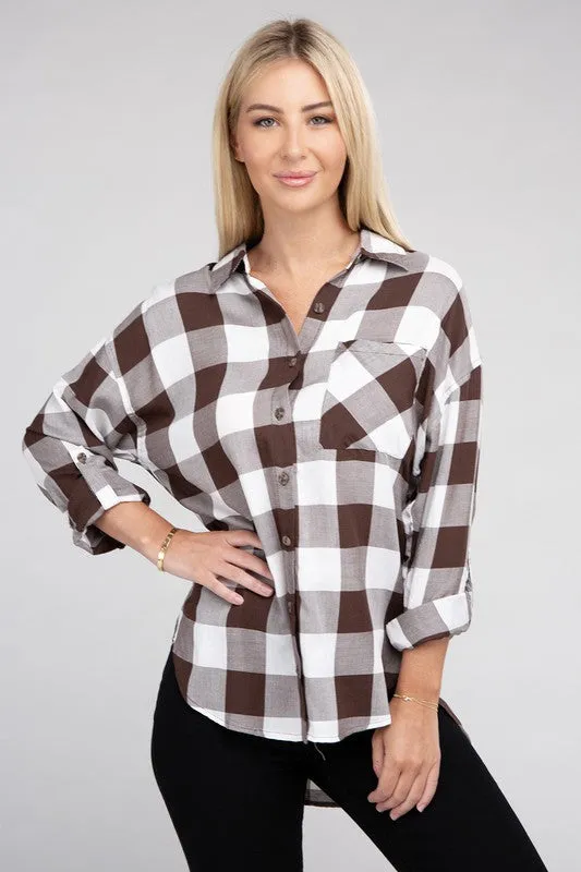 Red and Black Classic Plaid Flannel Shirt